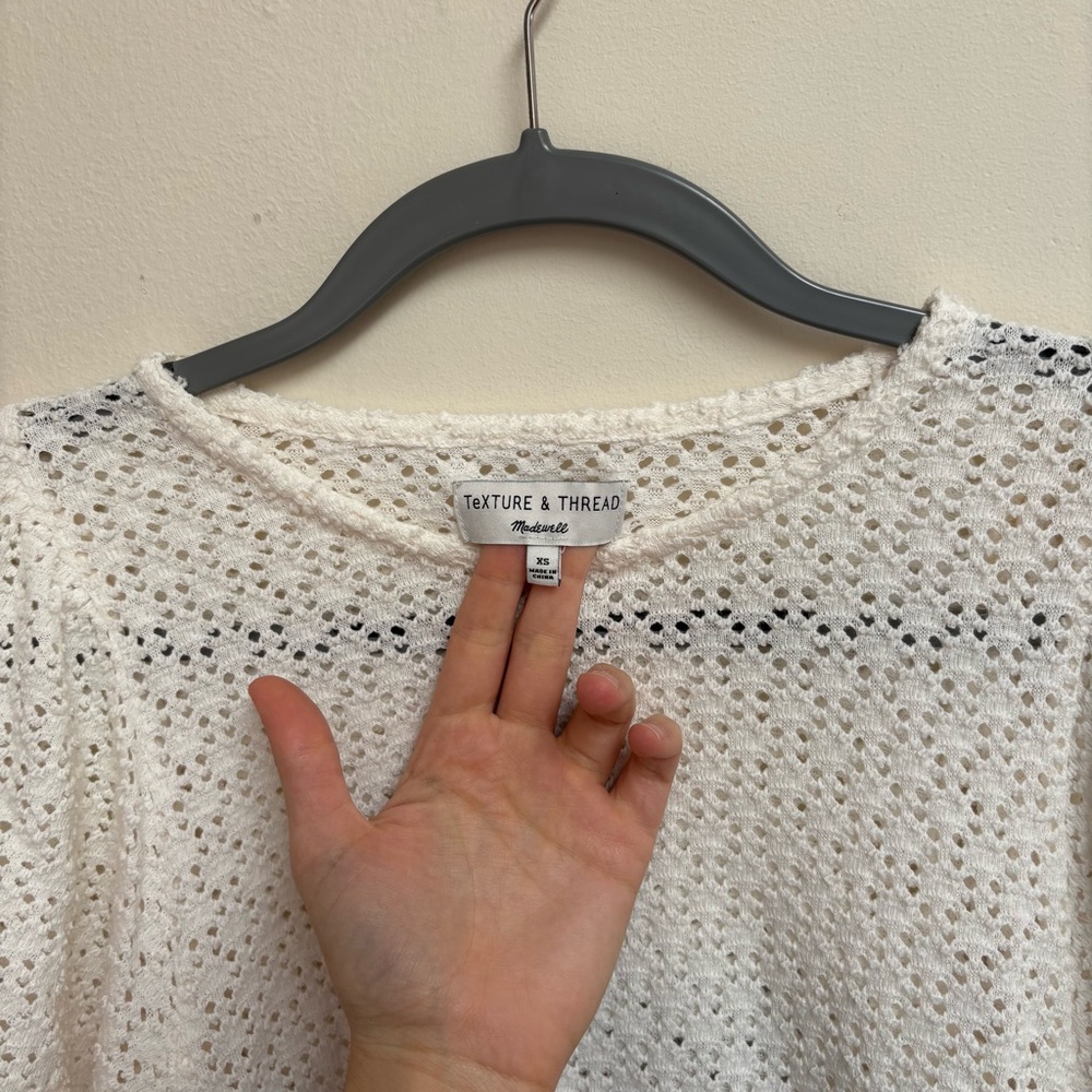 Madewell White Crochet Top